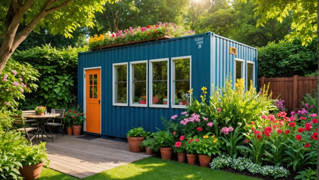 aménagement du jardin avec maison container