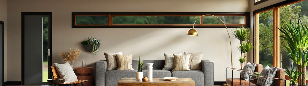 white and brown living room set